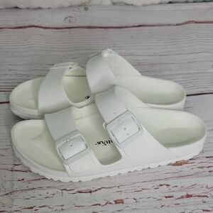 Birkenstock White Double Strap Sandals Women's Size 7.5